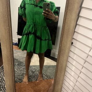 Green and Black Women's Dress
